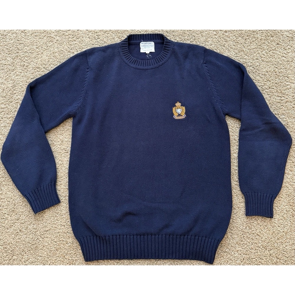 Vintage 90s Newport Bermuda Pullover Knit Mens‎ Sweater Large Navy Sports Shop